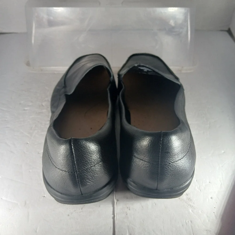 Easy Spirit Abide 8 Loafers 12W Black Leather Flats Comfort Office Classic
